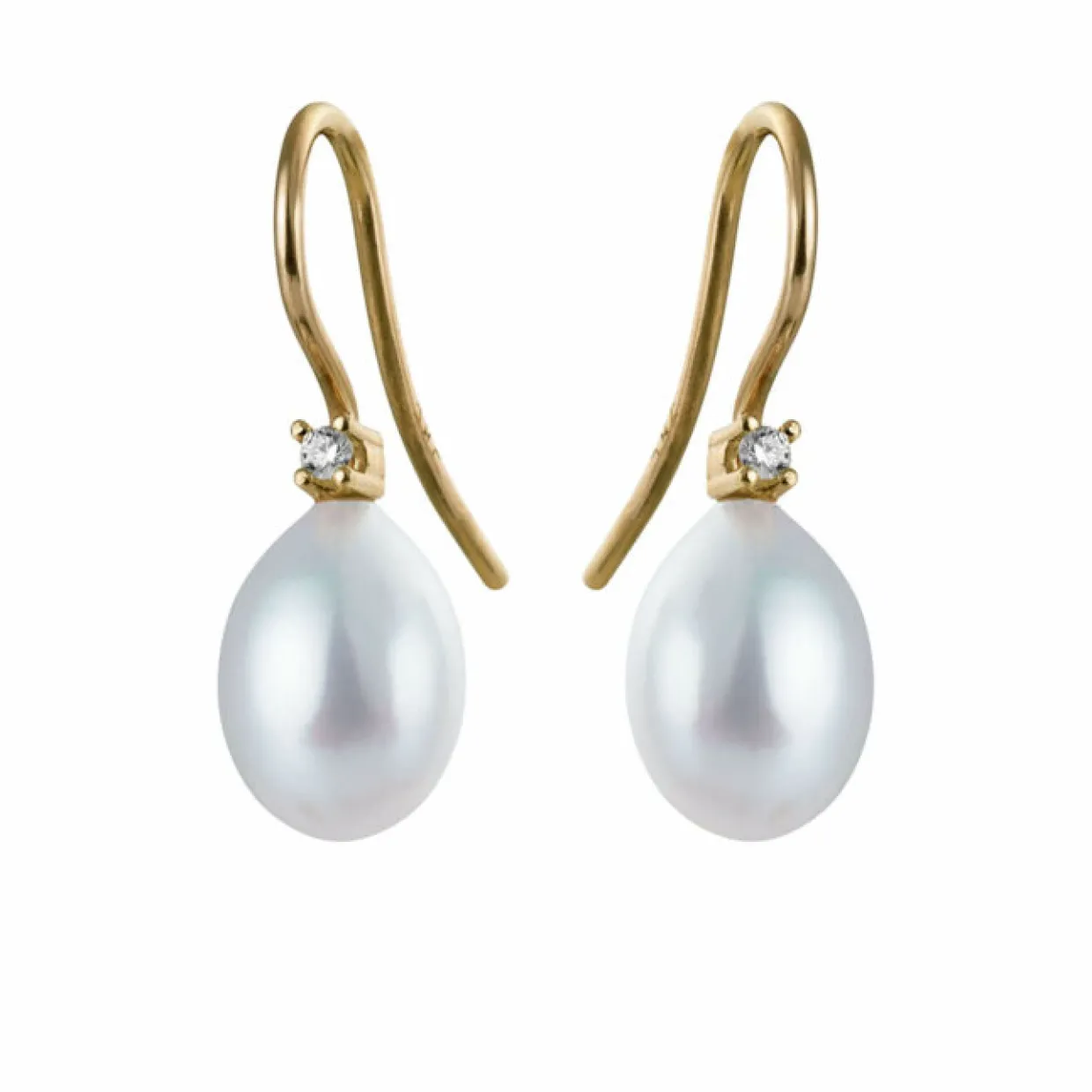 SUSANNE FRIIS BJØRNER 14 KARAT GULD ØRERINGE MED 0,02 TW/SI - 3402-5-8085-900