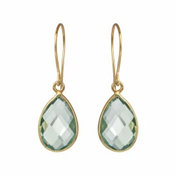 SUSANNE FRIIS BJØRNER 14 KARAT ØRERINGE MED PRASIOLIT - 3446-5-136