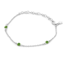 SUSANNE FRIIS BJØRNER ARMBÅND SØLV MED GRØN AGAT - 1585-1-102