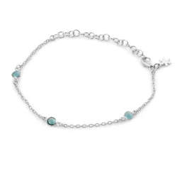 SUSANNE FRIIS BJØRNER ARMBÅND SØLV BLÅ STEN - 1585-1-174