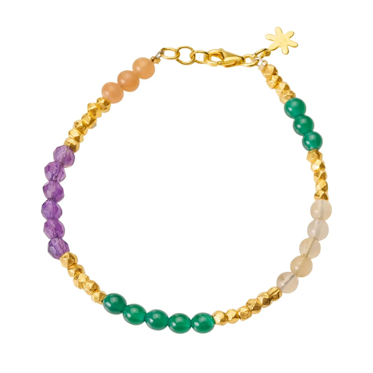 SUSANNE FRIIS BJØRNER ARMBÅND MED STEN I AGAT, MÅNESTEN, KVARTS OG AMETYST - 1906-2-20-598