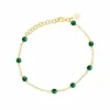 SUSANNE FRIIS BJØRNER ARMBÅND FORGYKDT SØLV MED GRØN AGAT - 1882-2-20-102