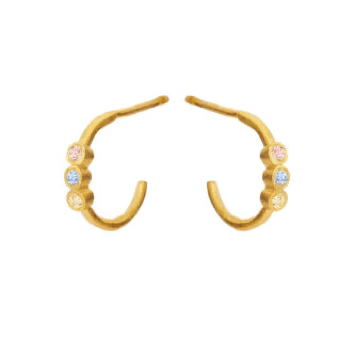 SUSANNE FRIIS BJØRNER FORGYLDT HALVCREOL MED STEN - 5647-2-570