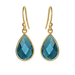 SUSANNE FRIIS BJØRNER FORGYLDTE ØRERINGE LONDON BLUE - 4055-2-174