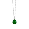 SUSANNE FRIIS BJØRNER HALSKÆDE I SØLV MED GRØN AGAT - 1403-1-102