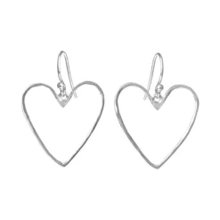 SUSANNE FRIIS BJØRNER HJERTE ØREHÆNGER STOR I SØLV - 5703-1-25