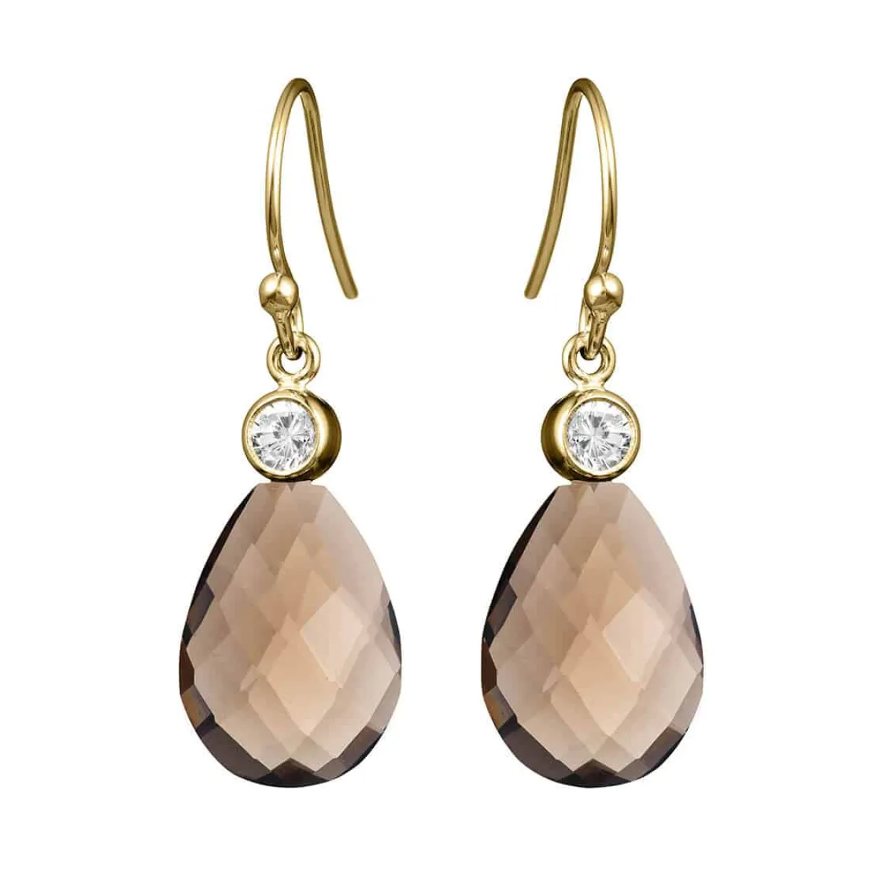 SUSANNE FRIIS BJØRNER ØREHÆNGER SØLV FORGYLDT SMOKEY - 4035-2-108