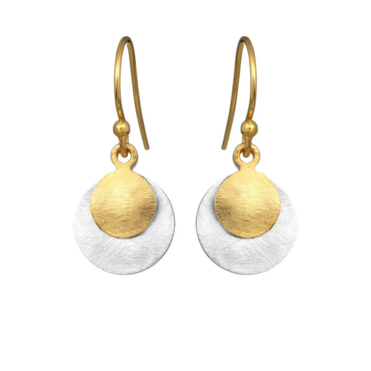 SUSANNE FRIIS BJØRNER ØRERINGE SØLV FORGYLDT MØNT - 5180-2