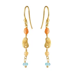 SUSANNE FRIIS BJØRNER ØRERINGE FORGYLDT MED STENMIX - 5679-2-600