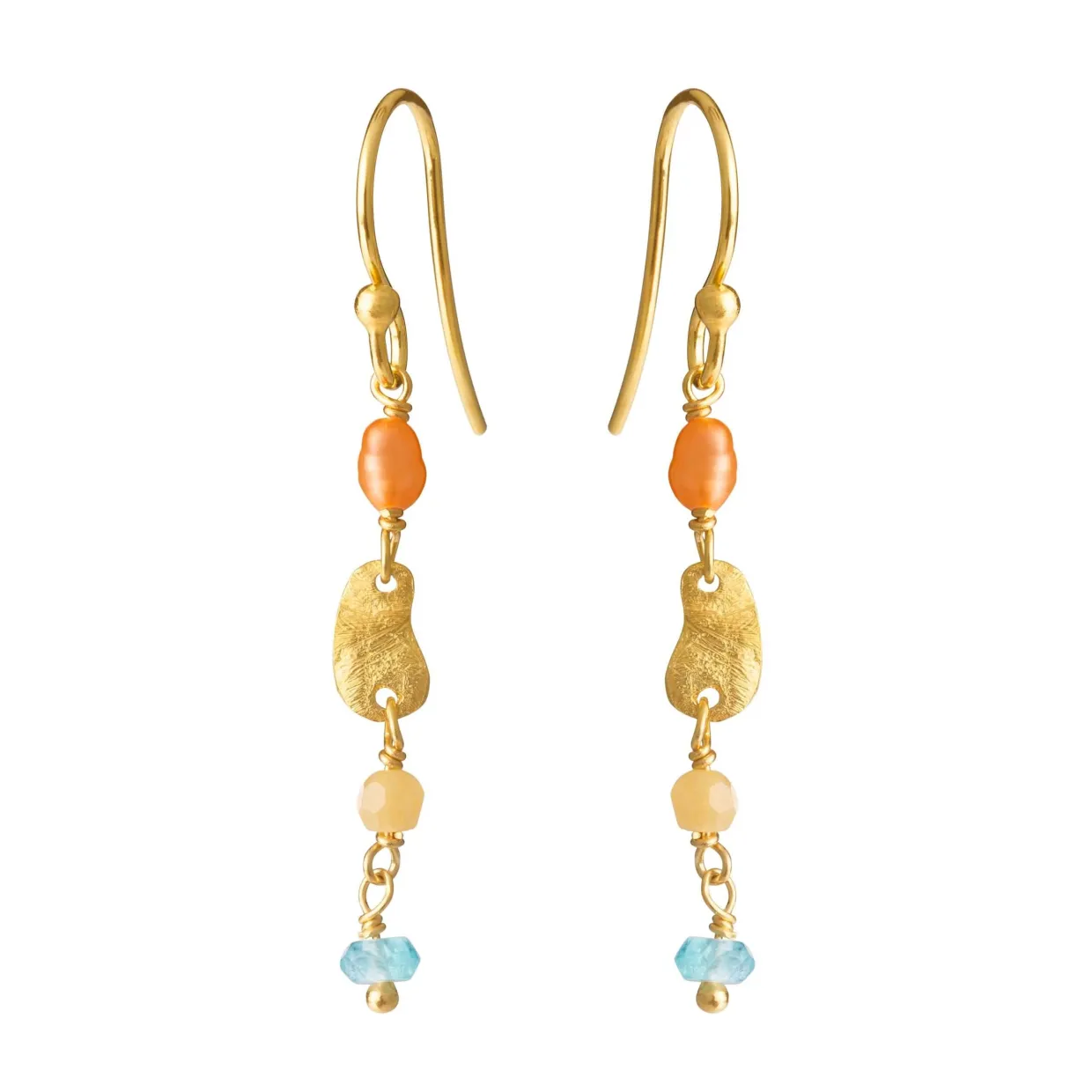 SUSANNE FRIIS BJØRNER ØRERINGE FORGYLDT MED STENMIX - 5679-2-600