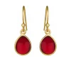 SUSANNE FRIIS BJØRNER ØRERINGE FORGYLDT SØLV MED GRANAT KRYSTAL - 5249-2-201