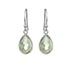 SUSANNE FRIIS BJØRNER ØRERING SØLV GRØN KVARTS - 4068-1-107