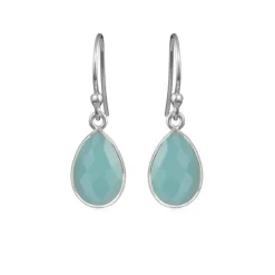 SUSANNE FRIIS BJØRNER ØRERINGE SØLV HOOK LYSEBLÅ - 4068-1-111