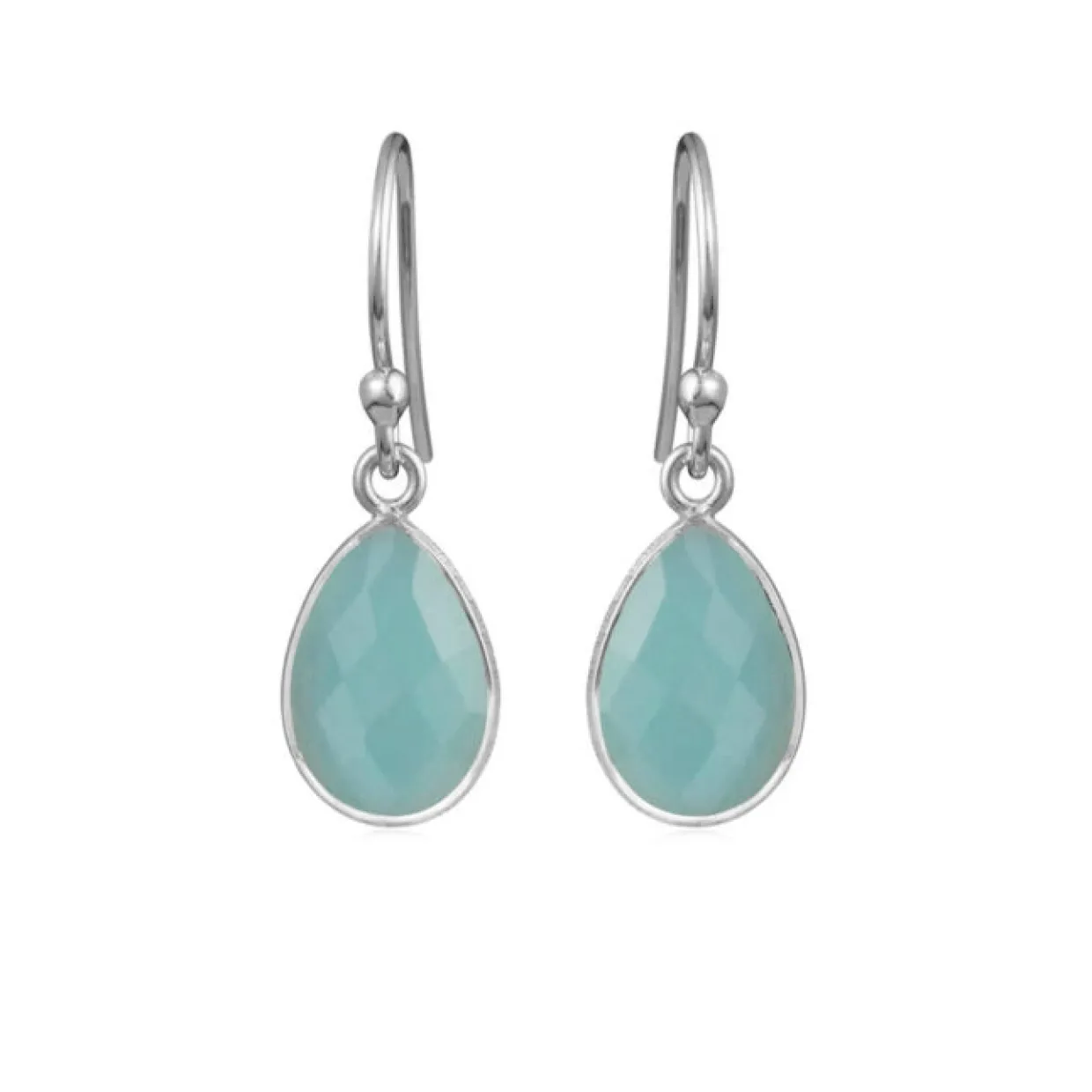 SUSANNE FRIIS BJØRNER ØRERINGE SØLV HOOK LYSEBLÅ - 4068-1-111