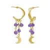 SUSANNE FRIIS BJØRNER ØRERINGE I SØLV FORGYLDT MED AMETYST - 5681-2-118