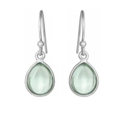 SUSANNE FRIIS BJØRNER ØRERINGE SØLV MED GRØN KVARTS - 5249-1-107