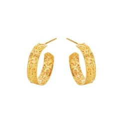 SUSANNE FRIIS BJØRNER ØRERINGE CREOL SØLV FORGYLDT RÅ - 5623-2