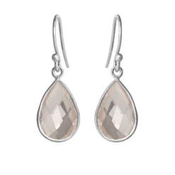 SUSANNE FRIIS BJØRNER ØRERINGE SØLV ROSAKVARTS - 4055-1-106