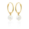 SUSANNE FRIIS BJØRNER ØRERING I SØLV MED PERLE - 5630-2
