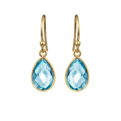 SUSANNE FRIIS BJØRNER ØRERINGE FORGYLDT TOPAS - 4068-2-186