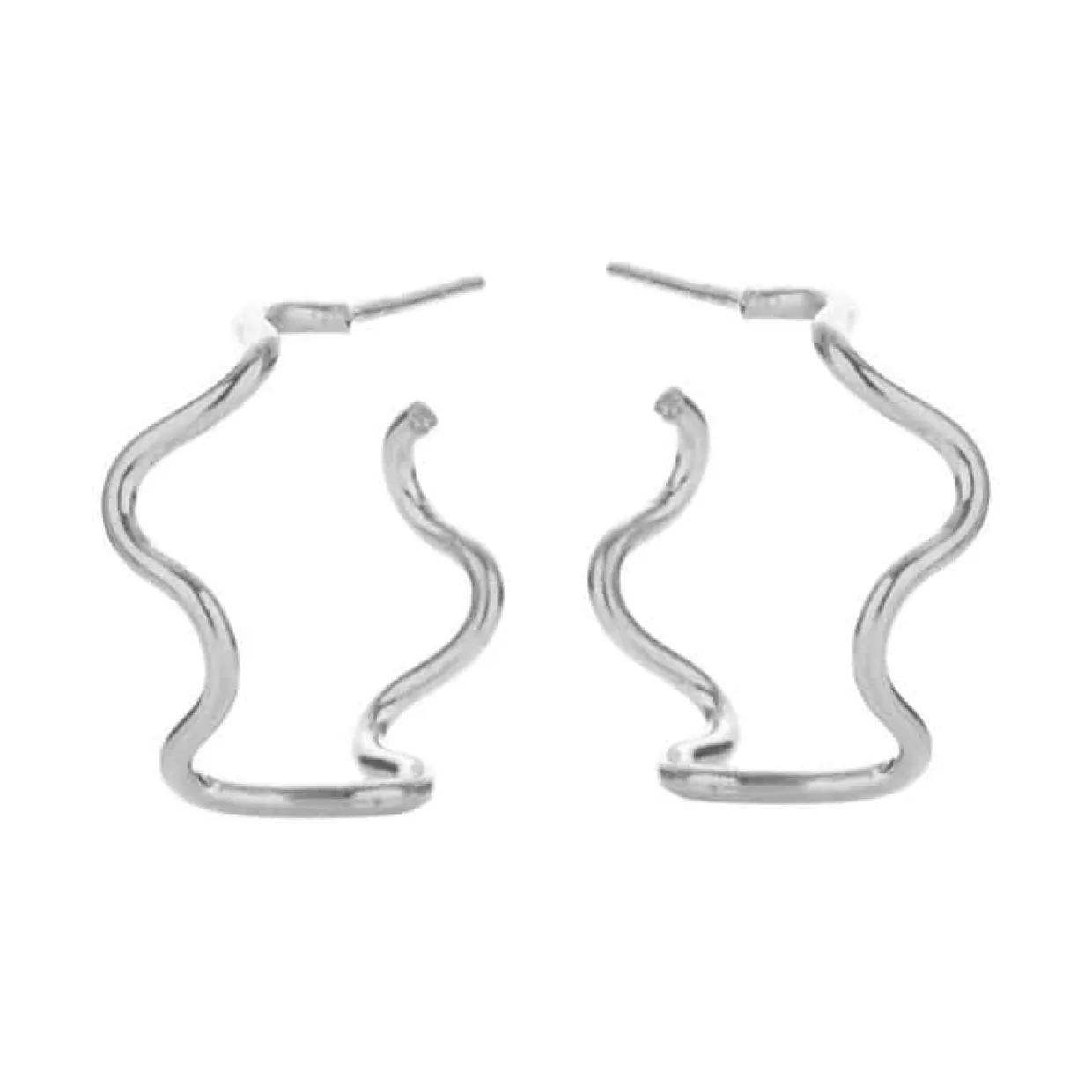 SUSANNE FRIIS BJØRNER ØRERINGE SØLV 20MM BLANKE - 5611-11