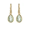 SUSANNE FRIIS BJØRNER ØRERINGE SØLV FORGYLDT GRØN KVARTS - 4068-2-107
