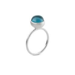 SUSANNE FRIIS BJØRNER RING SØLV MED 8MM LONDON KRYSTAL- 1692-1-174