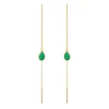 SUSANNE FRIIS BJØRNER SØLV FORGYLDT ØREKÆDE MED GRØN AGAT - 5560-2-102