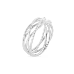 SUSANNE FRIIS BJØRNER SØLV RING MED LØS SNOET BÅND STR 56- 1685-1