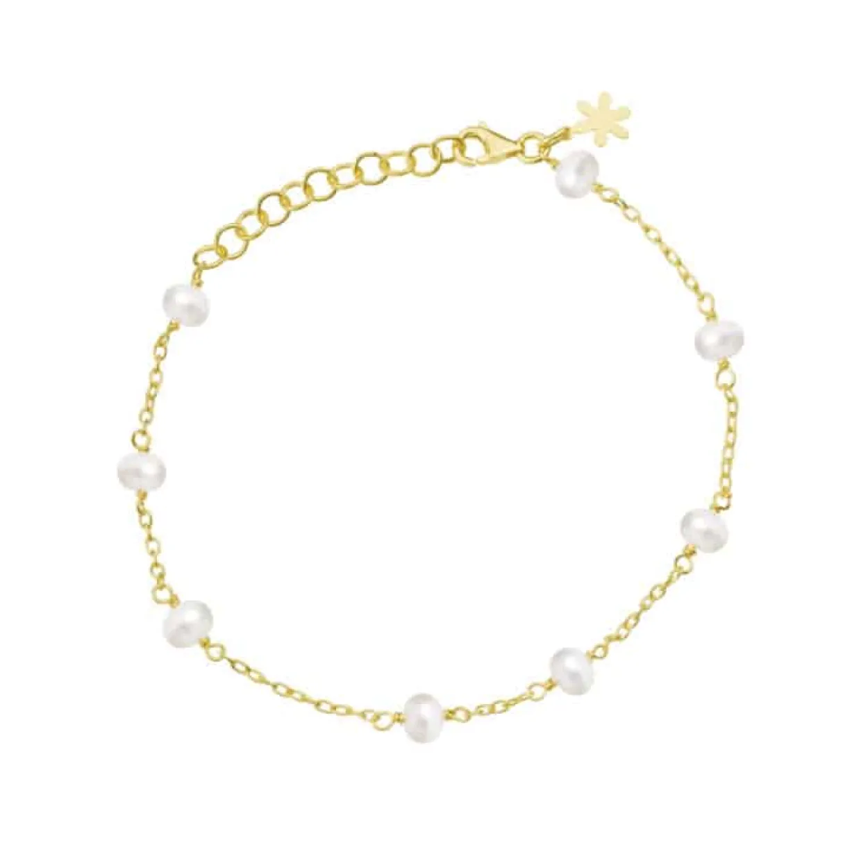 SUSANNE FRIIS BJØRNER SØLV FORGYLDT ARMBÅND MED PERLER - 1882-2-20-900