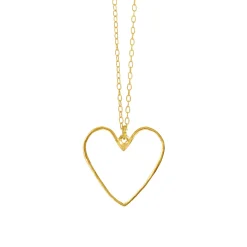 SUSANNE FRIIS BJØRNER SØLV FORGYLDT HALSKÆDE HJERTE 20MM - 1910-2-45-20