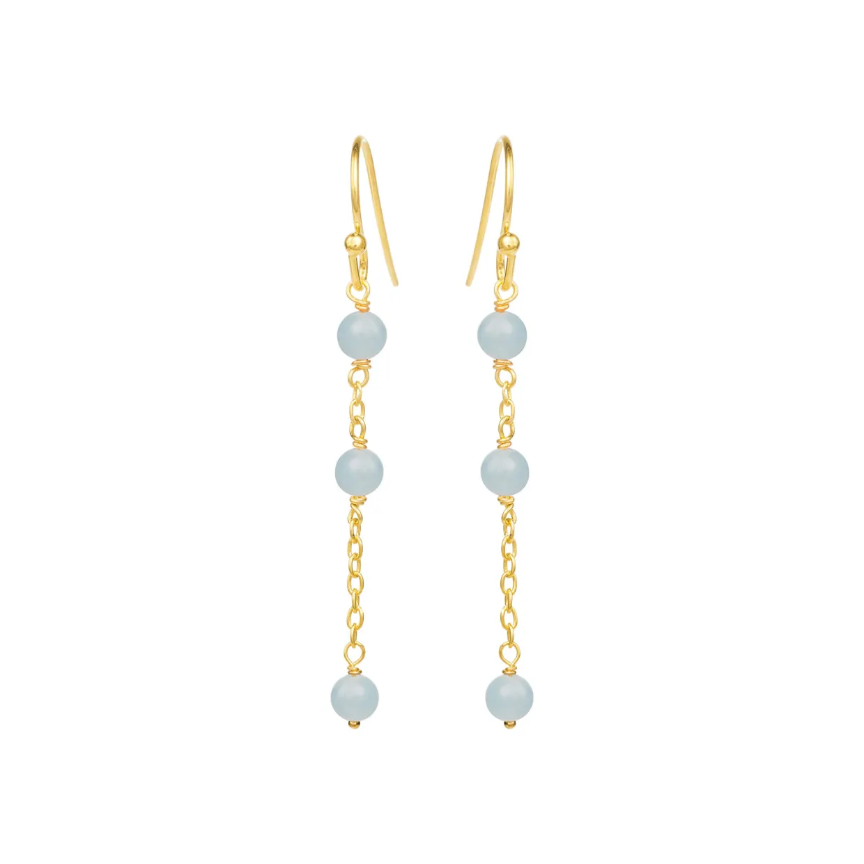 SUSANNE FRIIS BJØRNER SØLV FORGYLDT ØRERINGE MED AQUAMARIN -5661-2-156