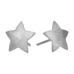 SUSANNE FRIIS BJØRNER SØLV ØRERINGES BUET STJERNE - 5015-1