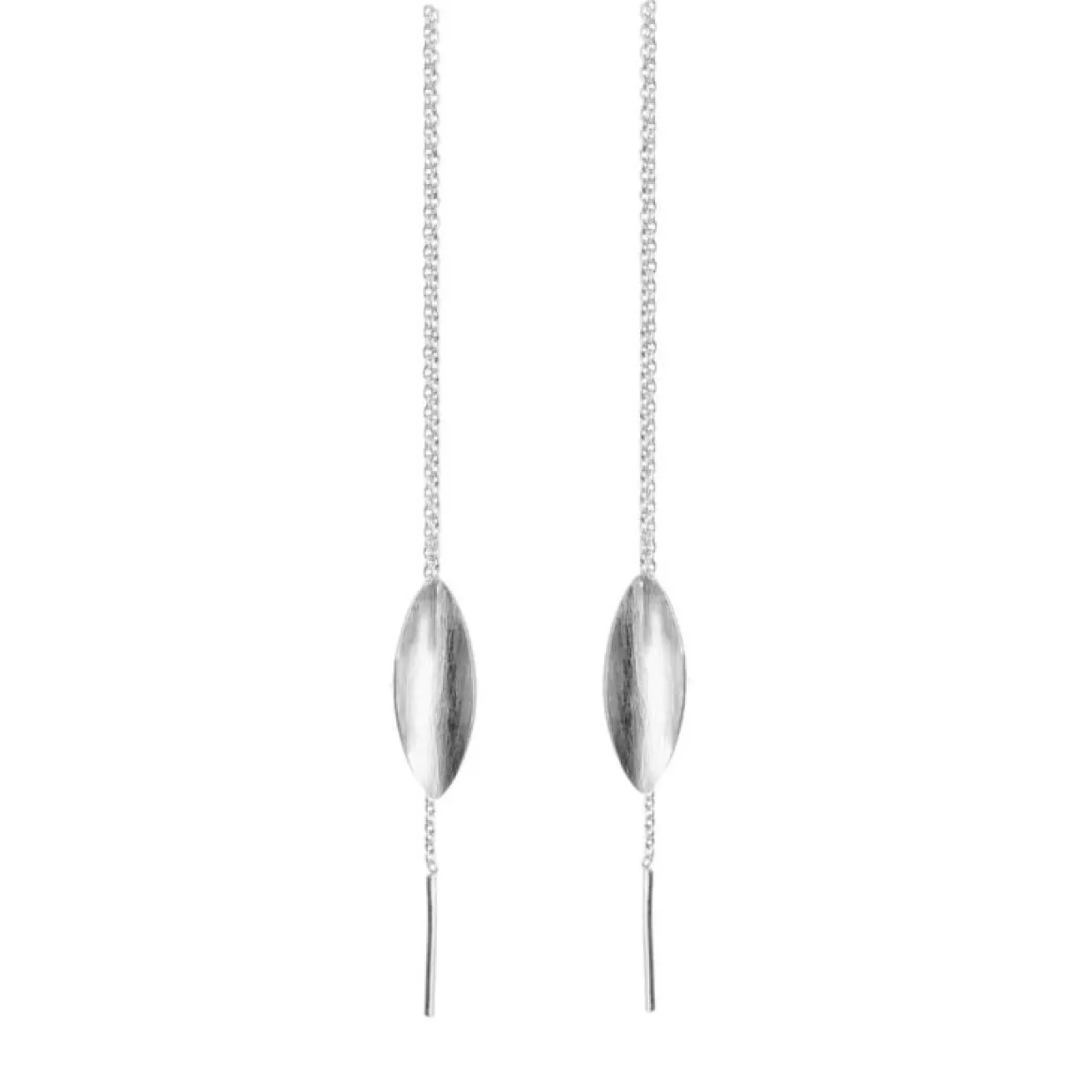SUSANNE FRIIS BJØRNER SØLV ØRERINGE KÆDE MED BUKKET BLAD - 5263-1