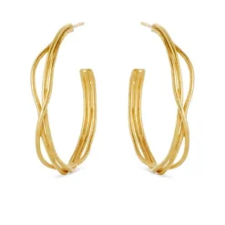 SUSANNE FRIIS BJØRNER SØLV FORGYLDT ØRERINGE CREOL - 5555-2