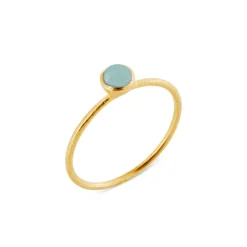 SUSANNE FRIIS BJØRNER SØLV FORGYLDT RING MED BLÅ KRYSTAL STR 52- 1686-2-111