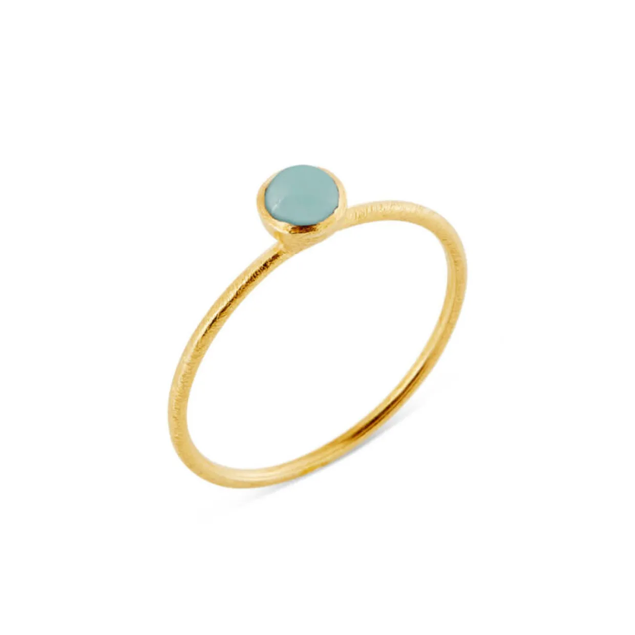 SUSANNE FRIIS BJØRNER SØLV FORGYLDT RING MED BLÅ KRYSTAL STR 52- 1686-2-111