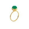 SUSANNE FRIIS BJØRNER SØLV FORGYLDT RING GRØN AGAT - 1692-2-102