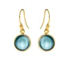SUSANNE FRIIS BJØRNER SØLV FORGYLDT ØRERINGE BLÅ KRYSTAL - 5521-2-174