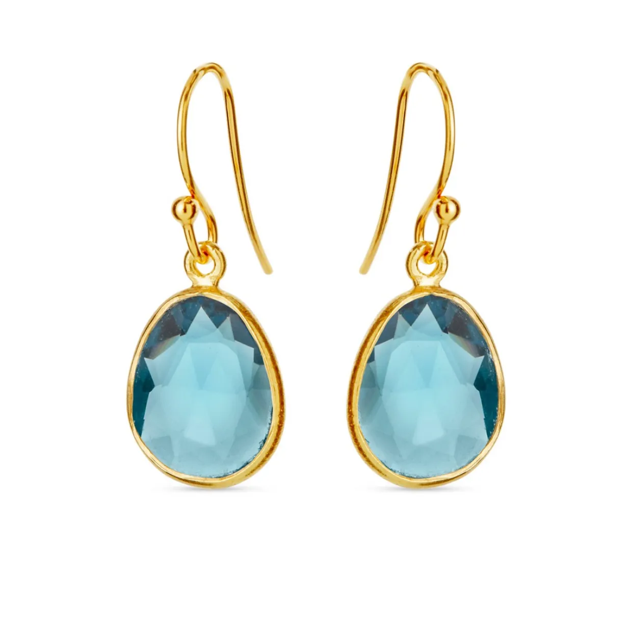 SUSANNE FRIIS BJØRNER SØLVFORGYLDE ØRERINGE LONDON BLUE STEN - 5568-2-174