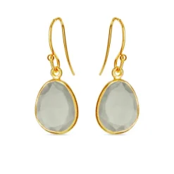 SUSANNE FRISS BJØRNER SØLV FORGYLDT ØRERINGE MED MÅNESTEN - 5568-2-123