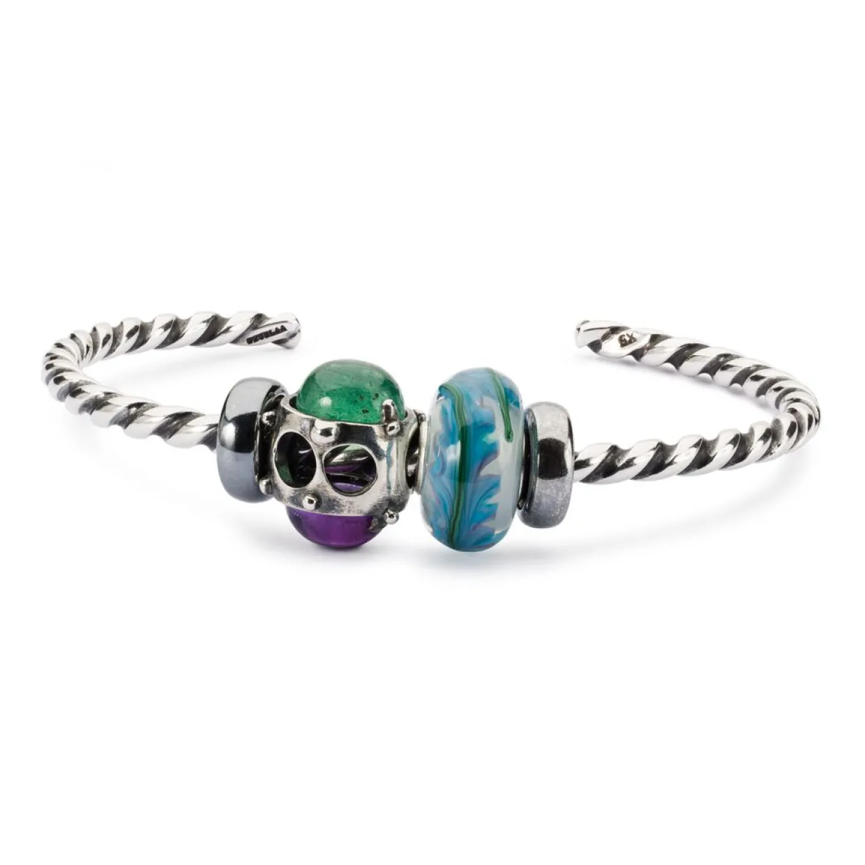 TROLLBEADS 'BLÅ BAMBUS' GLAS LED - TGLBE-20295