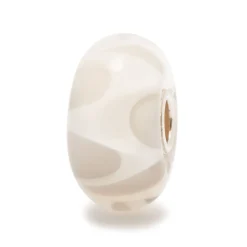 TROLLBEADS 'HVIDE PAPIRFOLDER' GLAS KUGLE - TGLBE-10124