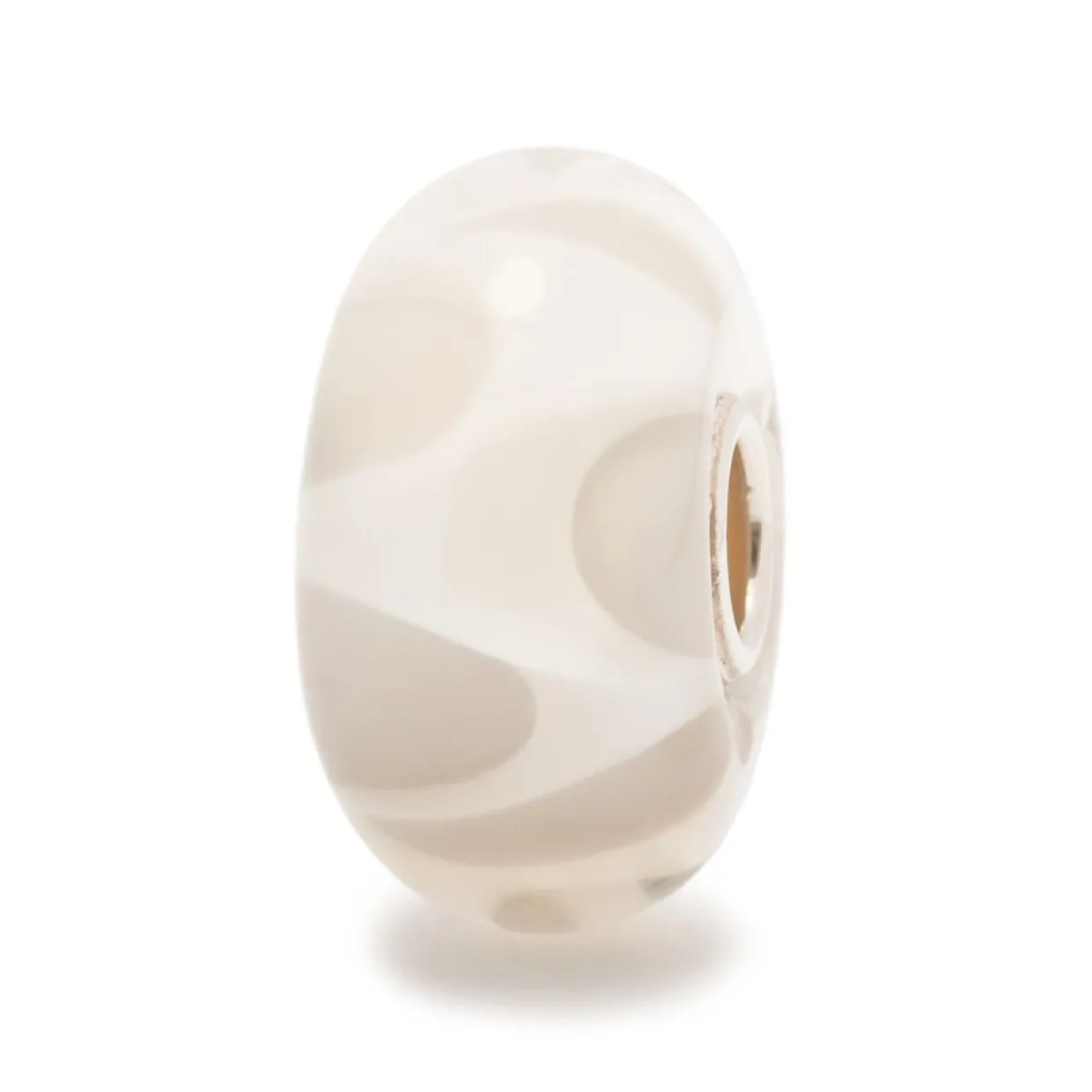 TROLLBEADS 'HVIDE PAPIRFOLDER' GLAS KUGLE - TGLBE-10124