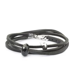 TROLLBEADS LÆDER ARMBÅND SORT 36CM – TLEBR-00001