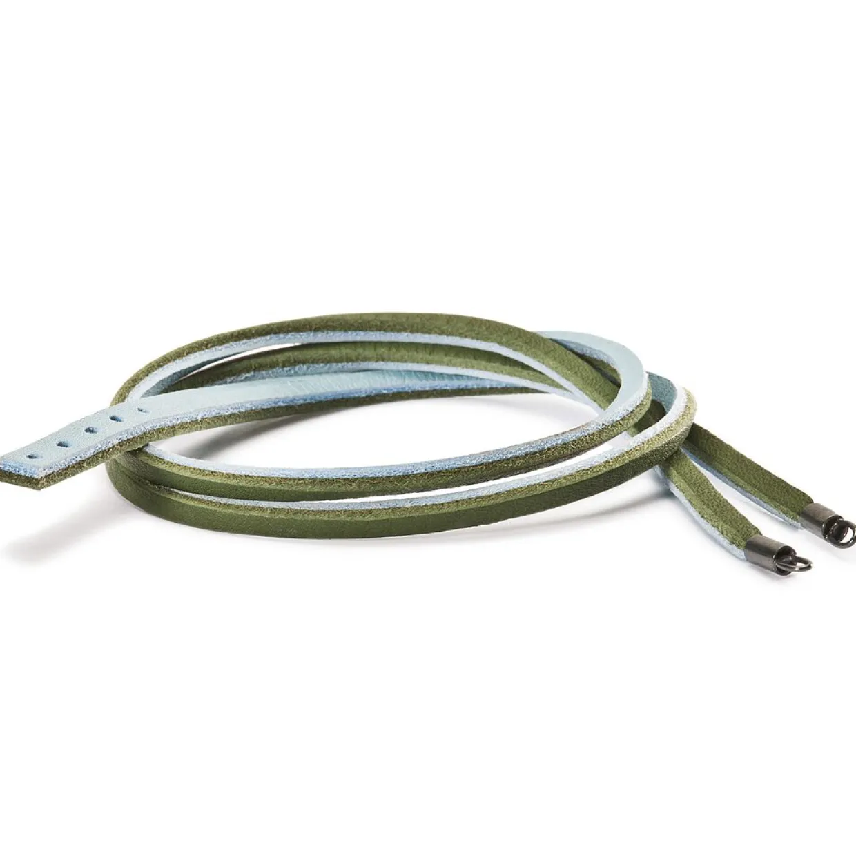 TROLLBEADS LÆDERARMBÅND LYSEBLÅ/GRØN 36CM - TLEBR-00019