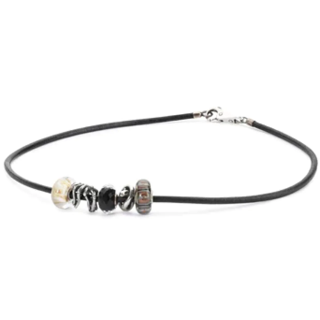 TROLLBEADS LÆDERKÆDE SORT U/LÅS 42 CM - TLENE-00003