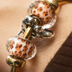 TROLLBEADS LEOPARDPLETTER GLASKUGLE - TGLBE-30106