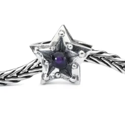 TROLLBEADS 'STJERNE AF RO' SØLV KUGLE MED AMETYST - TAGBE-00221